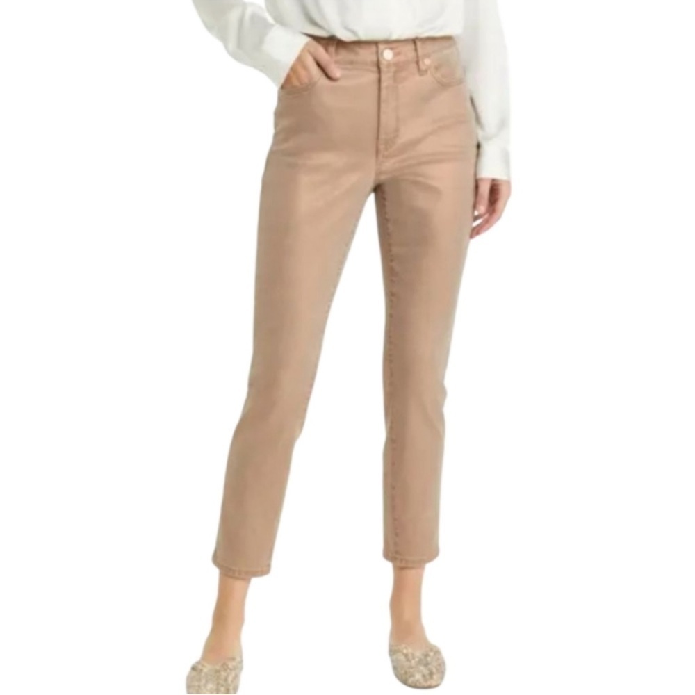 Tommy Bahama Rose Gold Metallic Jeans High Rise Ankle Skinny Size 4